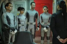Reece Ritchie as Lt. Spencer Lane, Stacey Read as Alicia Nevins, Richard Fleeshman as Lt. James Brice, Christie Burke as Lt. Sharon Garnet in The Ark - Season 2