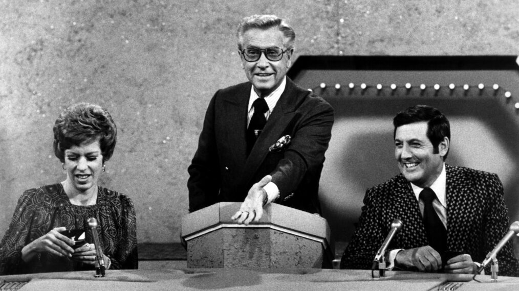 Carol Burnett, host Allen Ludden, Monty Hall on 'Password' in 1973