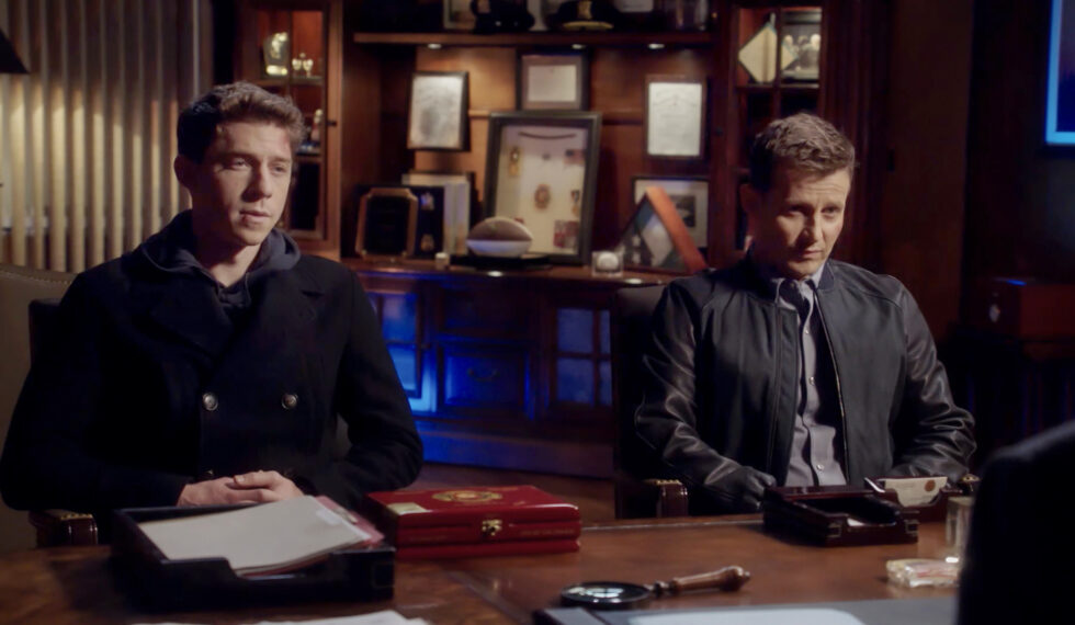 Will Hochman as Joe Hill and Will Estes as Jamie Reagan in 'Blue Bloods' Season 14 Episode 9 - 'Two of a Kind'