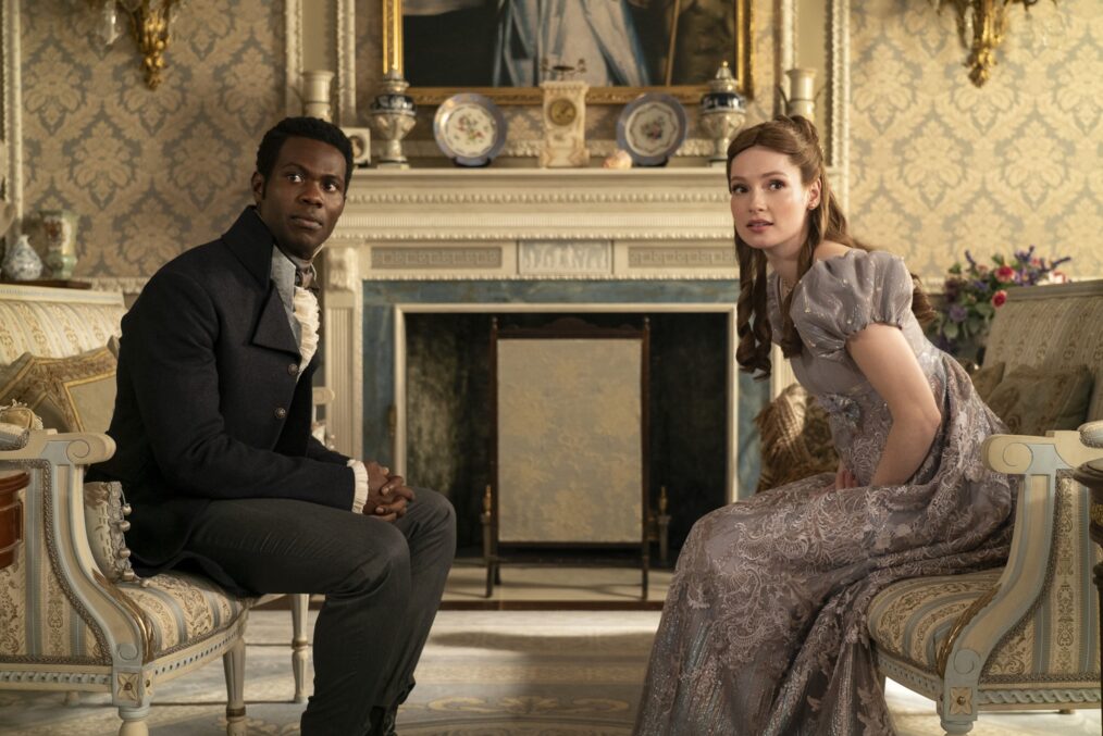 Victor Alli as John Stirling, Hannah Dodd as Francesca Bridgerton in 'Bridgerton' Season 3 Part 2