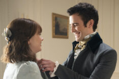 Claudia Jessie and Luke Thompson in 'Bridgerton' Season 3