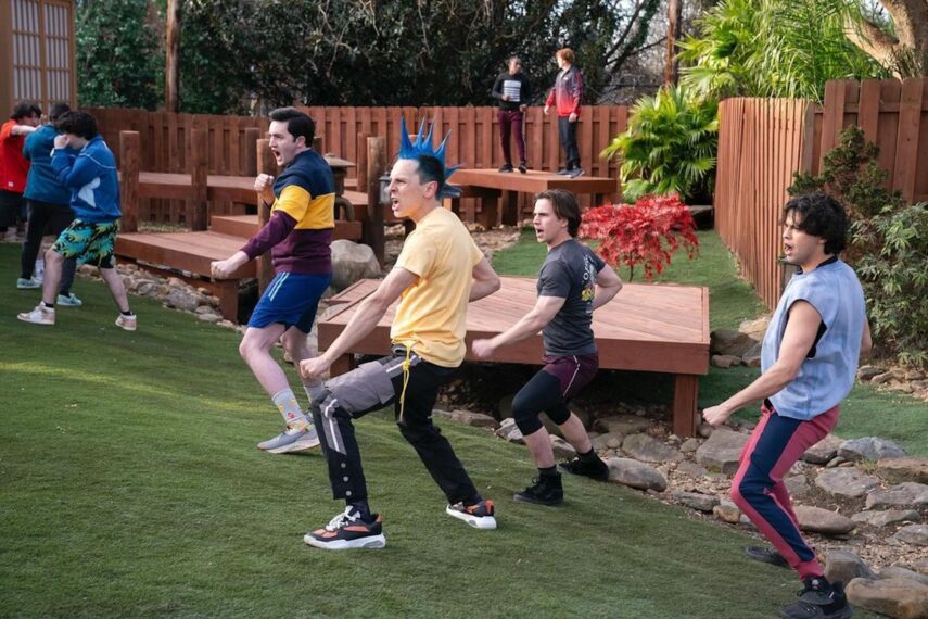 Jacob Bertrand as Hawk and Xolo Maridueña as Miguel in 'Cobra Kai'