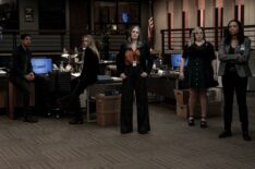 Adam Rodriguez as Luke Alvez, A.J. Cook as Jennifer ‘JJ’ Jareau, Paget Brewster as Emily Prentiss, Kirsten Vangsness as Penelope Garcia and Aisha Tyler as Dr. Tara Lewis in 'Criminal Minds: Evolution' Season 17 Episode 5 'Conspiracy vs. Theory'
