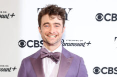 Daniel Radcliffe poses with the Best Performance by an Actor in a Featured Role in a Musical award for 'Merrily We Roll Along'