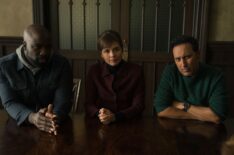 Mike Colter as David Acosta, Katja Herbers as Kristen Bouchard and Aasif Mandvi as Ben Shakir in 'Evil' Season 4 Episode 4 'How to Build a Coffin'