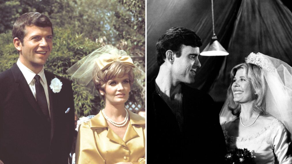 Robert Reed and Florence Henderson in 'The Brady Bunch'; Beeson Carroll and Loretta Swit in 'M*A*S*H'