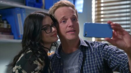 Ariel Winter as Alex and Chris Geere as Arvin in 'Modern Family'