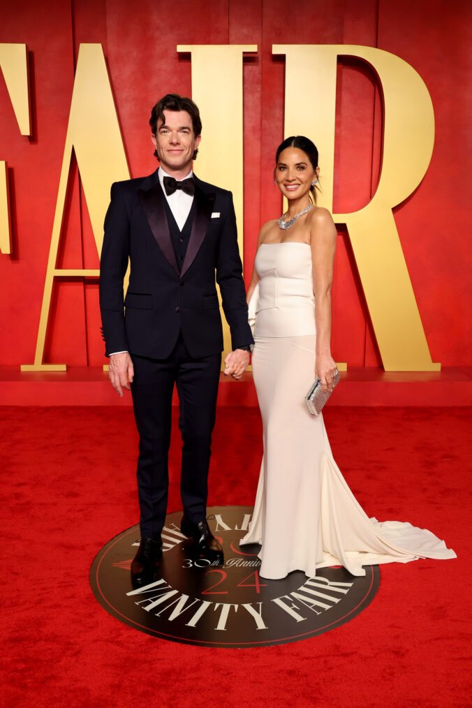 John Mulaney and Olivia Munn attend the 2024 Vanity Fair Oscar Party