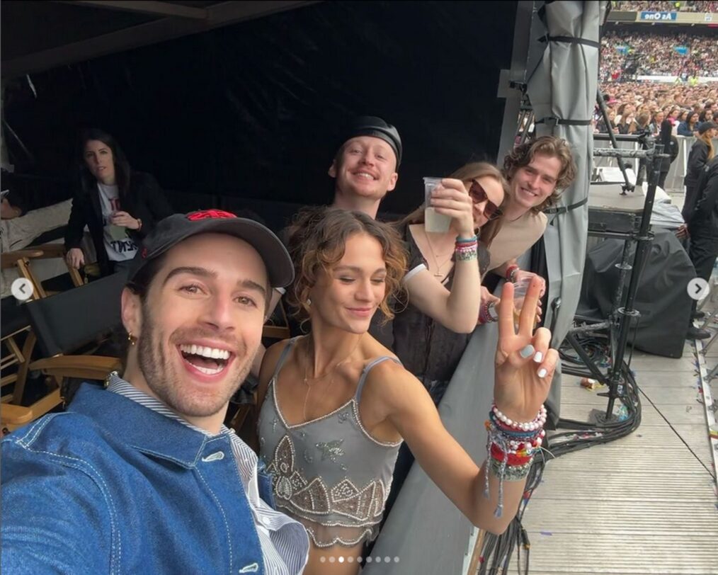 'Outlander's Joey Phillips, Sophie Skelton, John Bell, Izzy Meikle-Small, and Charles Vandervaart at Taylor Swift's the Eras Tour