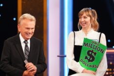 Pat Sajak and Lauren Lapkus on Wheel of Fortune
