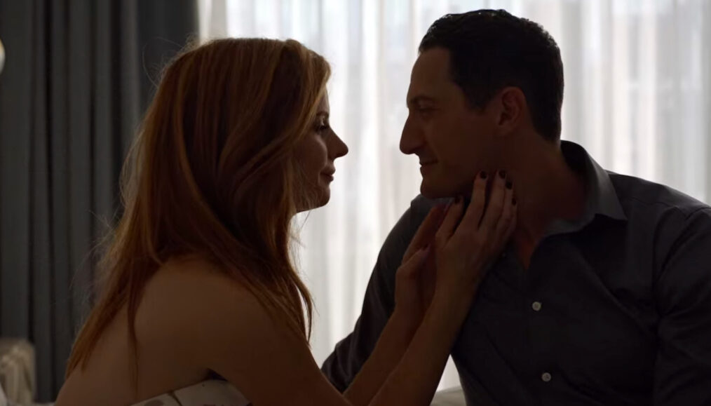 Sarah Rafferty and Sasha Roiz in 'Suits' Season 8