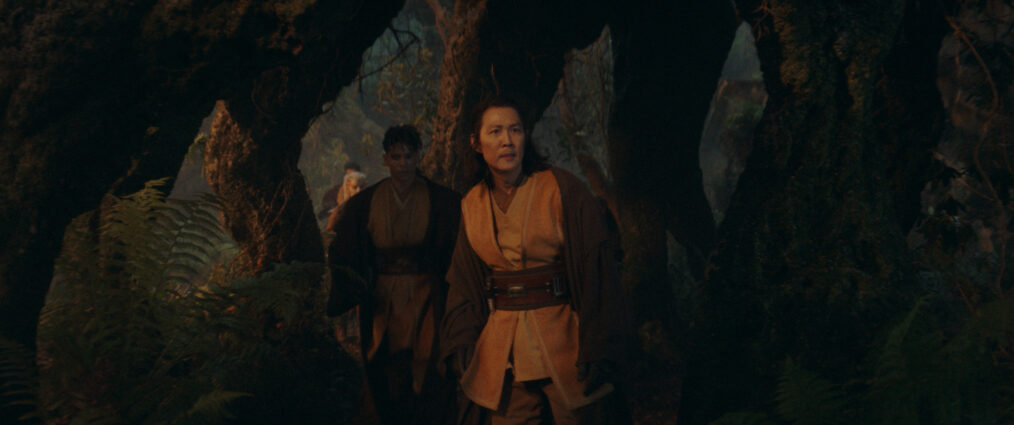 Master Sol (Lee Jung-jae), Yord Fandar (Charlie Barnett) and Jedi Padawan Jecki Lon (Dafne Keen) in Lucasfilm's THE ACOLYTE