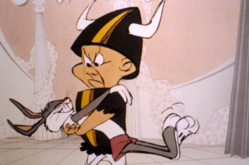 BUGS BUNNY/ROAD RUNNER MOVIE, scene from the animated short What's Opera, Doc?, 1957, Bugs Bunny, Elmer Fudd, compilation released in 1979