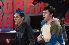 Jacob Bertrand as Eli 'Hawk' Moskowitz, Gianni DeCenzo as Demetri in Cobra Kai