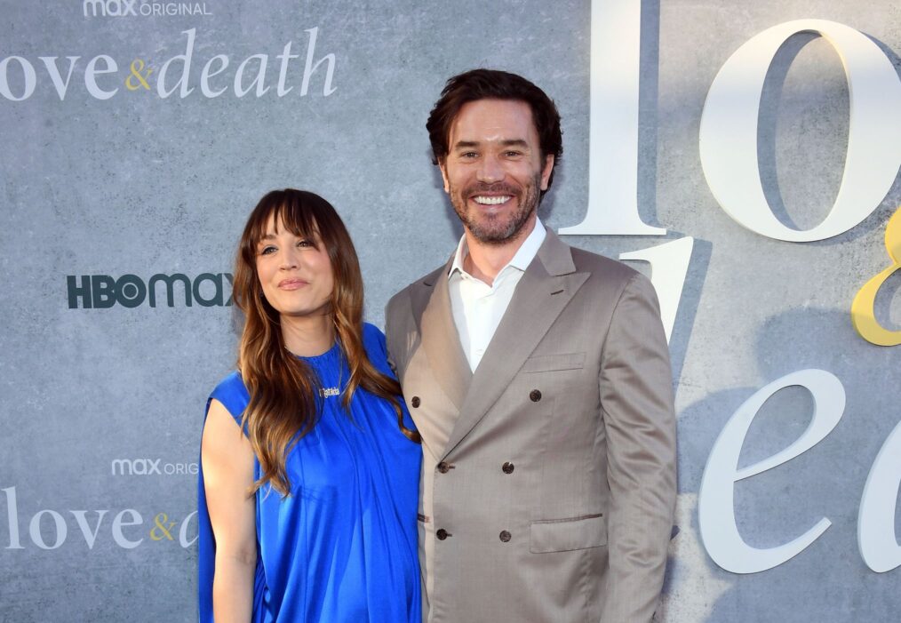 Kaley Cuoco and Tom Pelphrey at the 'Love & Death' premiere