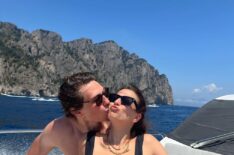Marisa Abela and Jamie Bogyo on a boat.