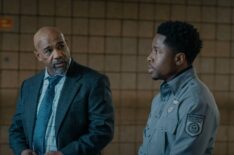 Michael Beach as Kareem Moore and Denny Love as Kevin Jackson in episode 8, season 3 of Mayor of Kingstown