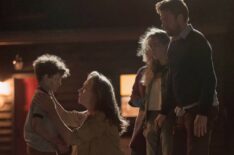 Caleb Dolden as Arlo Chenoweth, Yvonne Strahovski as Maggie Chenoweth, Emilie Bierre as Meryl Chenoweth, Scott Speedman as James Chenoweth in Teacup - 'Think About the Bubbles'