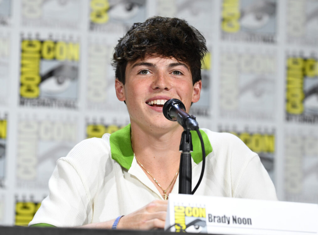 Brady Noon speaks onstage at 
