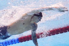 Caeleb Dressel of Team United States competes in the Men's 4x100m Freestyle Relay Final on day one of the Olympic Games Paris 2024 at Paris La Defense Arena on July 27, 2024 in Nanterre, France.