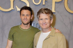 Charlie Vickers and Charles Edwards attend The Lord Of The Rings: The Rings Of Power SDCC Press Preview Event at Venue 808