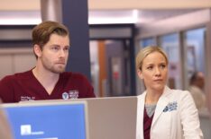 Luke Mitchell as Dr. Mitch Ripley, Jessy Schram as Dr. Hannah Asher in 'Chicago Med' Season 9 Episode 13 'I Think I Know You But Do I Really'