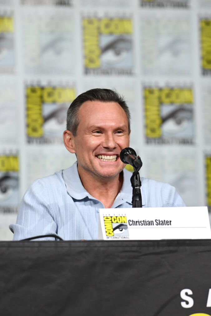 Christian Slater speaks onstage during “Dexter: Original Sin” | San Diego Comic Con at San Diego Convention Center on July 26, 2024 in San Diego, California.