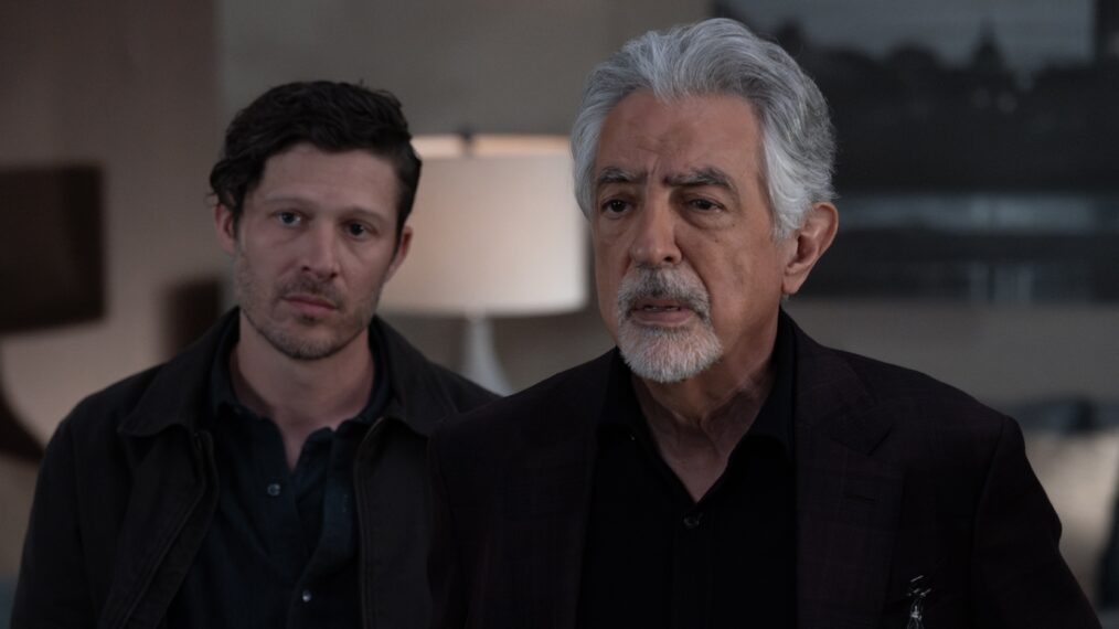 Zach Gilford as Elias Voit and Joe Mantegna as David Rossi in 'Criminal Minds: Evolution' Season 17 Finale 'Save the Children'
