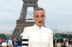 Emma Chamberlain attends the red carpet ahead of the opening ceremony of the Olympic Games Paris 2024 on July 26, 2024 in Paris, France.