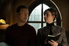 Aasif Mandvi as Ben Shakir and Katja Herbers as Kristen Bouchard appearing in Evil episode 8, season 4 'How to Save a Life'