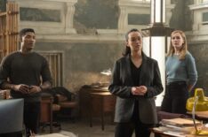 Carter Redwood as Special Agent Andre Raines, Vinessa Vidotto as Special Agent Cameron Vo, and Eva-Jane Willis as Europol Agent Megan “Smitty” Garretson in 'FBI: International' Season 3 Episode 10 'Red Light'