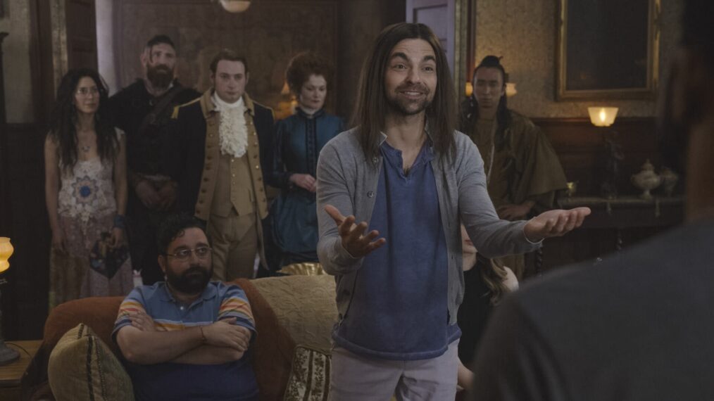 Sheila Carrasco as Flower, Devan Chandler Long as Thorfinn, Brandon Scott Jones as Isaac, Rebecca Wisocky as Hetty, Drew Tarver as Micah and Roman Zaragoza as Sasappis in 'Ghosts'