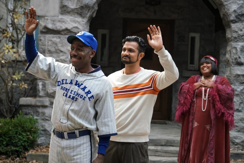 Lamorne Morris, Utkarsh Ambudkar, and Danielle Pinnock in 'Ghosts' Season 3