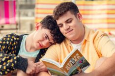 Joe Locke as Charlie and Tobie Donovan as Isaac in 'Heartstopper' Season 3