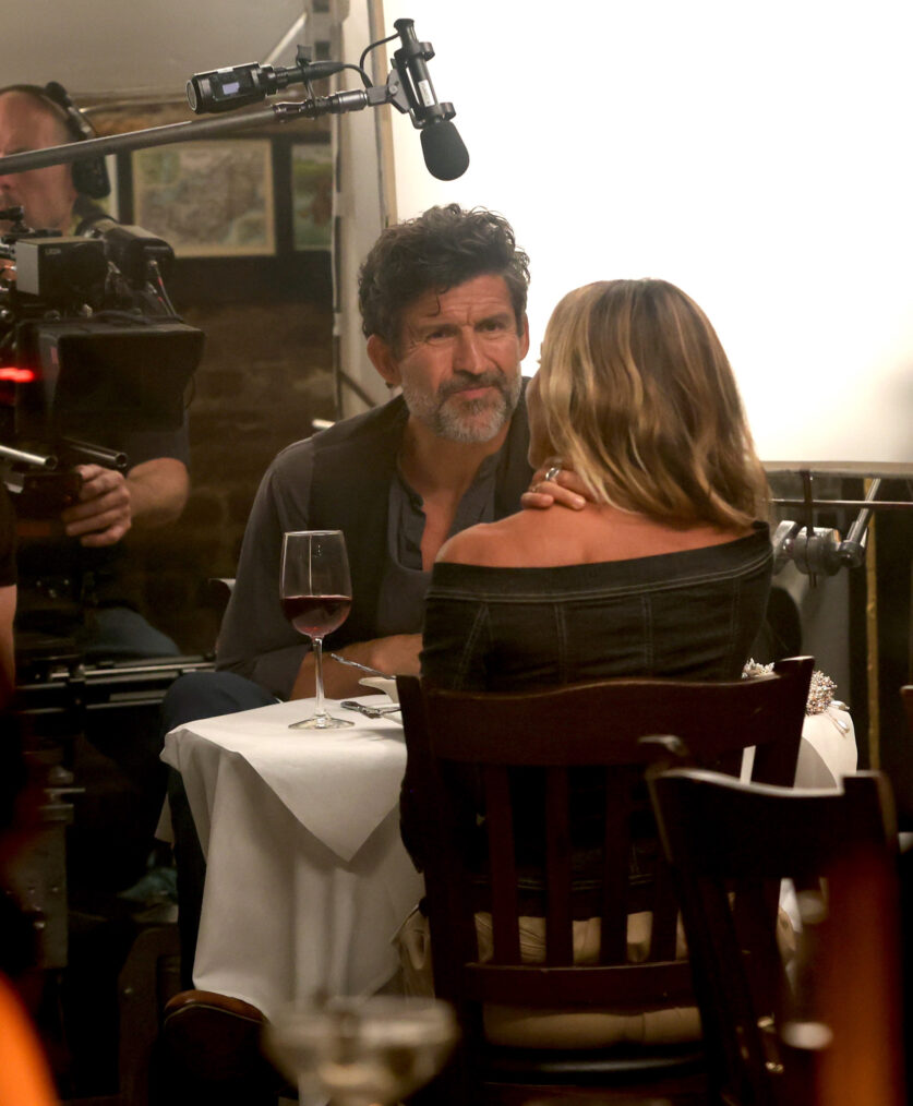 Sarah Jessica Parker and Jonathan Cake are seen filming a dinner date scene on the set of 