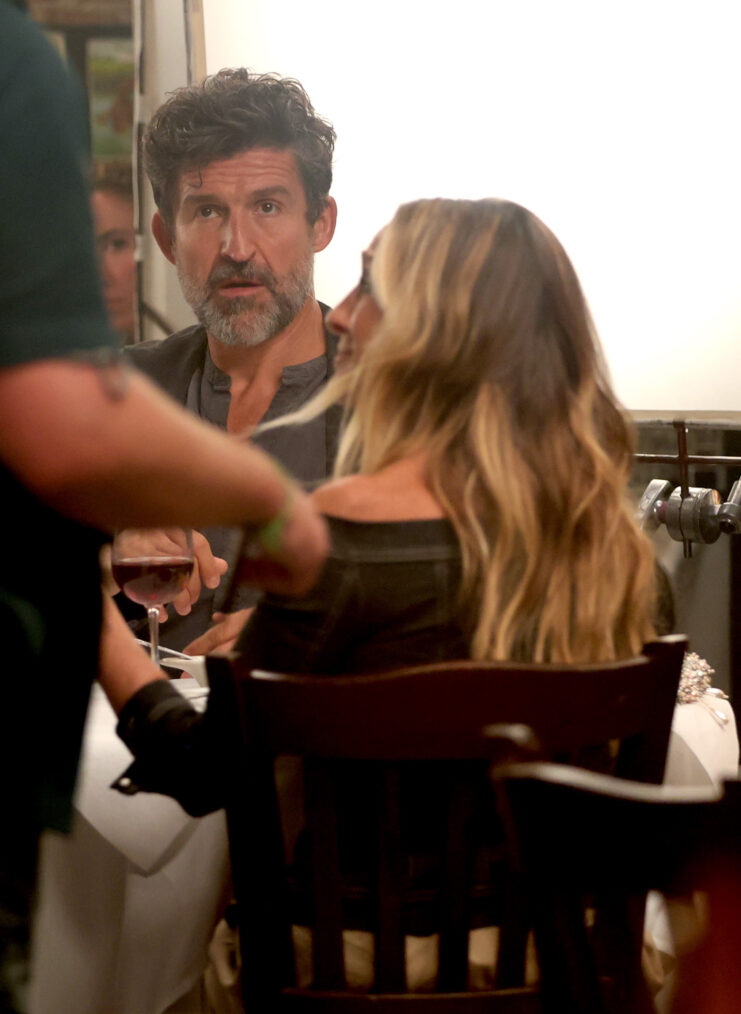 Sarah Jessica Parker and Jonathan Cake are seen filming a dinner date scene on the set of 