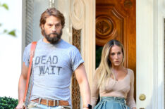 Logan Marshall-Green and Sarah Jessica Parker are seen on the set of 'And Just Like That' on July 02, 2024 in New York City.