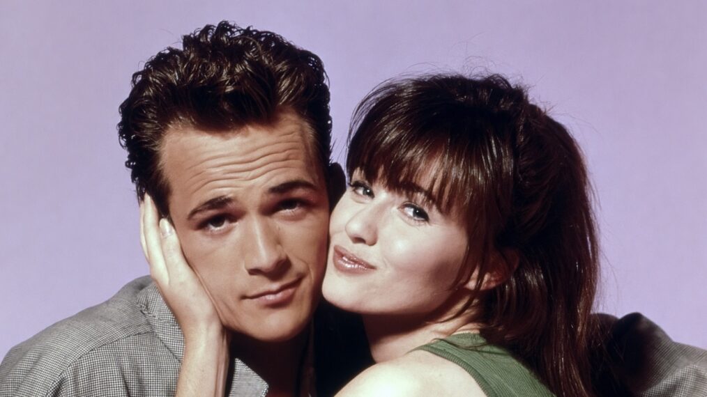 Luke Perry and Shannen Doherty in Beverly Hills, 90210