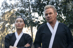Alicia Hannah-Kim as Kim Da-Eun, Martin Kove as John Kreese in 'Cobra Kai'