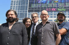 Matt Berry, Kristen Schaal, Paul Simms, Mark Proksch and Kyle Newacheck at FX’s #FXSDCC What We Do in the Shadows Vampire Residence at San Diego Comic-Con 2024