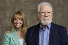 Melissa Rauch and John Larroquette at the Television Critics Association Summer Press Tour