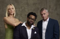 Jessy Schram, LaRoyce Hawkins, and David Eigenberg of One Chicago at the Television Critics Association Summer Press Tour
