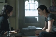 Jonathan Whittaker as Craig and Krysten Ritter as Lucy, Amanda Fix as Jules in 'Orphan Black: Echoes' Season 1, Episode 2
