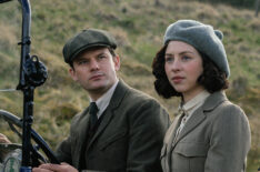 Jeremy Irvine and Hermione Corfield in 'Outlander: Blood of My Blood'