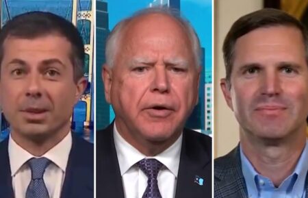 Sec. Pete Buttigieg on 'The Rachel Maddow Show' (L); Gov. Tim Walz on 'Morning Joe' (C); Gov. Andy Beshear on CNN (R)