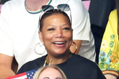 Queen Latifah supports Team United States on day three of the Olympic Games Paris 2024 at Paris La Defense Arena on July 29, 2024 in Nanterre, France.