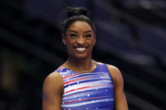 Simone Biles practices ahead of the 2024 U.S. Olympic Team Gymnastics Trials at Target Center on June 26, 2024 in Minneapolis, Minnesota.