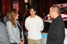 Mariska Hargitay, August Hermann, and Ice-T on the set of 'Law & Order: SVU' Season 26