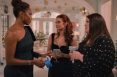 Heather Headley as Helen Decatur, JoAnna Garcia Swisher as Maddie Townsend, and Brooke Elliott as Dana Sue Sullivan in episode 403 of Sweet Magnolias.