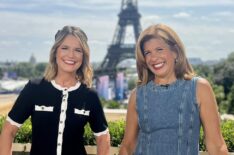 Au revoir! Savannah Guthrie and Hoda Kotb report live for the last time before heading to the airport.